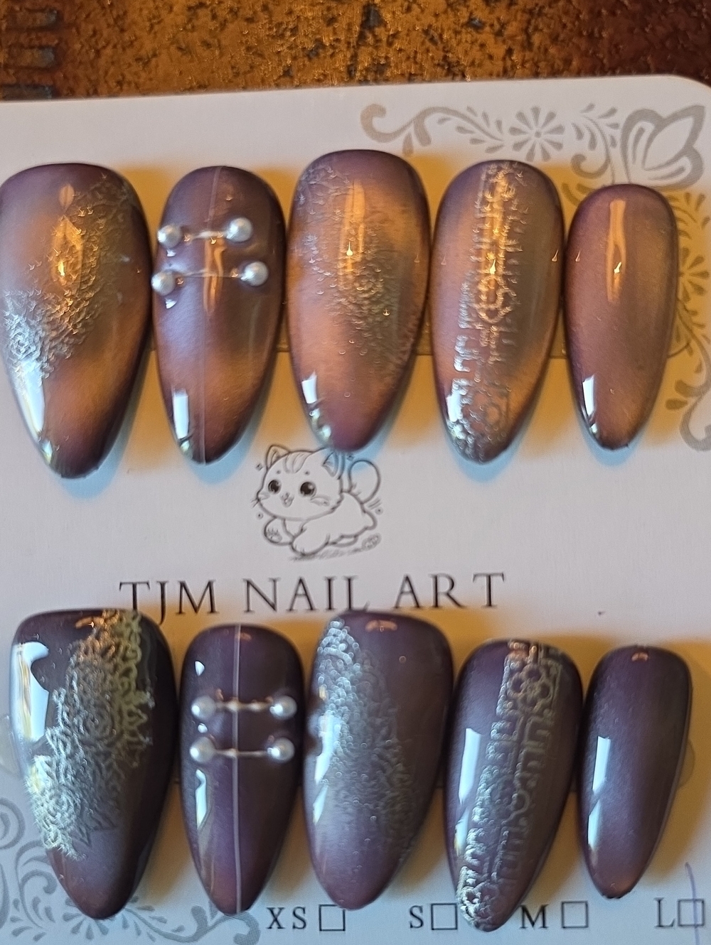 Purple Accent Press-On Nails Size Large